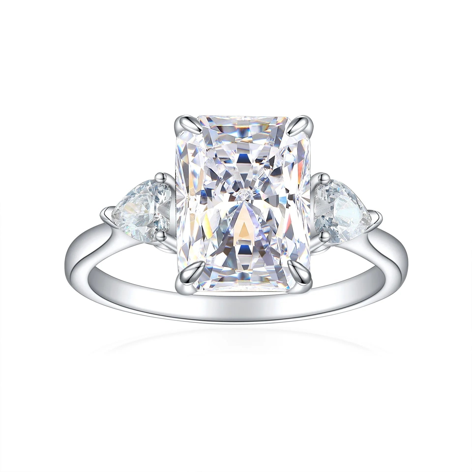 S925 Colorful Rectangular Rhinestone Ring - Luxury Women’s Love Ring - HalleBeauty
